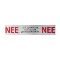 GPF0480.09.0001 brievenbusbordje 'Nee / Nee' rechthoekig, 25x125x1 mm