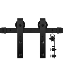 GPF0500.61G schuifdeursysteem Lanka zwart 220 cm, voor glazen schuifdeuren