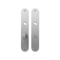 GPF1100.21 plaatschild afgerond WC63/8 grote knop RVS geborsteld