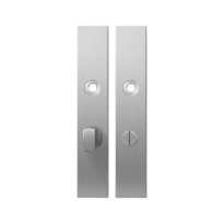 GPF1100.25 langschild rechthoekig WC63/8 grote knop RVS geborsteld