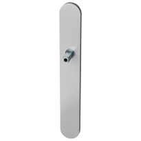 GPF1100.70 langschild XL afgerond RVS geborsteld met vastgelaste knopvastzetter