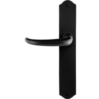 GPF6205.60L/R smeedijzer zwarte deurkruk Uhka op schild 238x41x4mm, links-/rechtswijzend