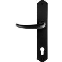 GPF6205.60L/R smeedijzer zwarte deurkruk Uhka op schild PC92 238x41x4mm, links-/rechtswijzend