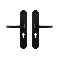 GPF6230.60 smeedijzer zwarte deurkruk Eno op schild PC55, 238x41x4mm