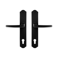 GPF6230.60 smeedijzer zwarte deurkruk Eno op schild PC92, 238x41x4mm