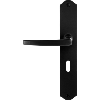 GPF6230.60L/R smeedijzer zwarte deurkruk Eno op schild BB56 238x41x4mm, links-/rechtswijzend