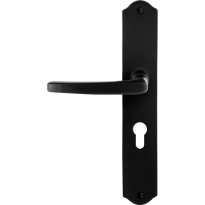 GPF6230.60L/R smeedijzer zwarte deurkruk Eno op schild PC55 238x41x4mm, links-/rechtswijzend
