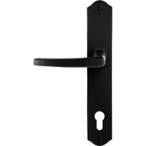 GPF6230.60L/R smeedijzer zwarte deurkruk Eno op schild PC92 238x41x4mm, links-/rechtswijzend