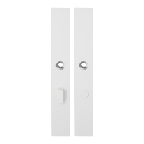 GPF8100.85 langschild XL rechthoekig WC63/8 grote knop wit