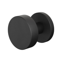 GPF9952.61-00 Zwart vlakke knop S2 52x16mm met knopvastzetter met ronde rozet