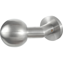 GPF9953.09-00 RVS mat verkropte kogelknop S2 55mm met knopvastzetter met ronde rozet