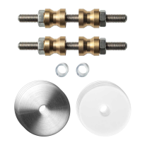 GPF996909DB35 glasdeur bevestigingsset t.b.v grepen met dubbelzijdige bevestiging RVS rozet 35x2mm