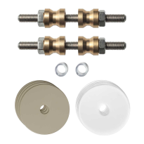 GPF9969A4DB35 glasdeur bevestigingsset t.b.v grepen met dubbelzijdige bevestiging Champagne blend rozet 35x2mm