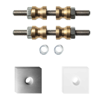 GPF997009DB24 glasdeur bevestigingsset t.b.v grepen met dubbelzijdige bevestiging RVS rozet 24x24x2mm