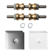 GPF997009DB32 glasdeur bevestigingsset t.b.v grepen met dubbelzijdige bevestiging RVS rozet 32x32x2mm
