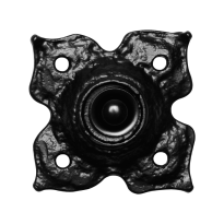 KP1756 jaren-30 deurbel deurbel klaver 62 mm smeedijzer zwart