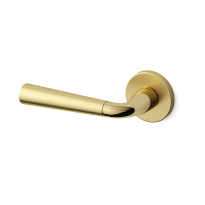 S91L Special deurkruk op rozet linkswijzend, messing gepolijst/satinmessing 