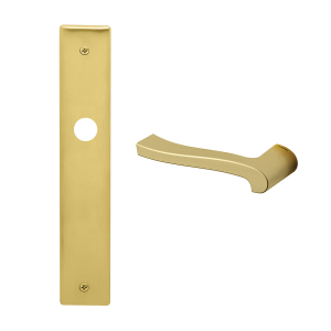 1070L Ola deurkruk op schild PC55 linkswijzend, satinmessing