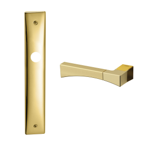1170L Life deurkruk op langschild BB56 linkswijzend, messing gepolijst/satinmessing