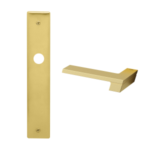 1370L Jet deurkruk op schild PC92 linkswijzend, satinmessing