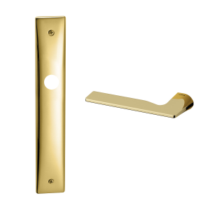 1460L Kiri deurkruk op schild PC55 linkswijzend, messing gepolijst