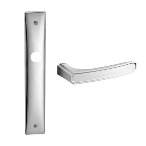 1870 Frame Q deurkruk op langschild PC92, satinchrome/chrome