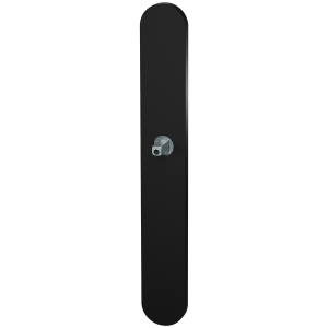 GPF1170.61.442 langschild XL afgerond PC72 zwart met vastgelaste knopvastzetter