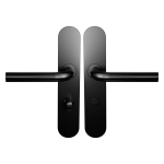 BLA100 Zwart egaal L-Model 19mm Deurkruk op Schild Afgerond WC63/8 Normale Knop