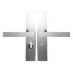 BLA138 RVS Geborsteld Deurkruk op Schild Rechthoekig WC63/8 Normale Knop