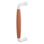 Deurgreep gebogen ton model Ika wit met kersen 157x60 mm