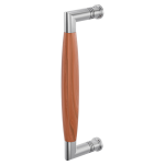 Deurgreep ton model Ika RVS geborsteld met kersenhout 207x63mm