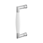 Deurgreep ton model Ika RVS geborsteld met wit 157x62mm