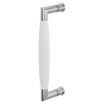 Deurgreep ton model Ika RVS geborsteld met wit 207x63mm