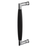 Deurgreep ton model Ika RVS gepolijst met ebbenhout 207x63mm