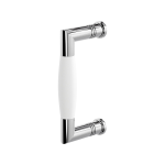 Deurgreep ton model Ika RVS gepolijst met wit 130x60mm