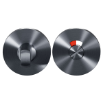 GPF0903VRA1 PVD Antraciet toiletgarnituur rond 53x6mm stift 8mm met rood/wit indicator