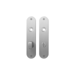GPF1100.12 plaatschild afgerond WC63/8 grote knop RVS geborsteld
