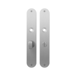 GPF1100.22 plaatschild afgerond WC55/8 grote knop RVS geborsteld