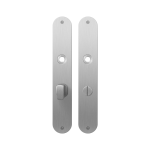 GPF1100.22 plaatschild afgerond WC63/8 grote knop RVS geborsteld