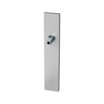 GPF1100.25 langschild rechthoekig RVS geborsteld met vastgelaste knopvastzetter