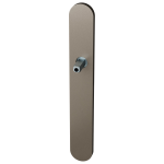 GPF1170.A3.400 langschild XL afgerond blind Mocca blend met vastgelaste knopvastzetter