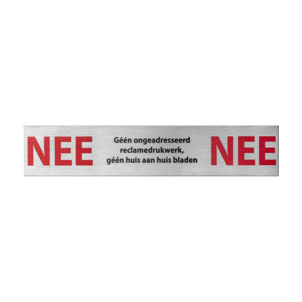 RVS Nee/Nee brievenbusbordje 25x125x1 mm