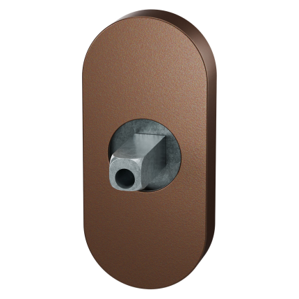 GPF1104.A2 ovaal rozet met knopv. Bronz