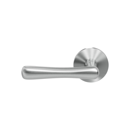 GPF1312.09-05L RVS geb deurkruk op rozet