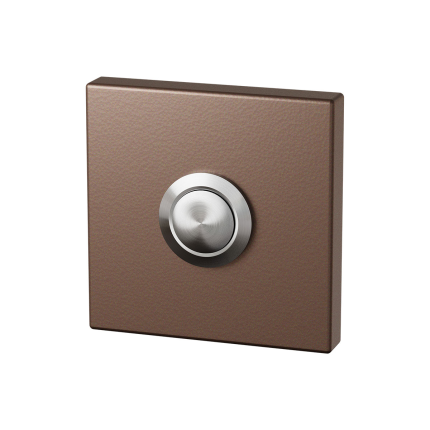 Bronze blend deurbel vierkant RVS button