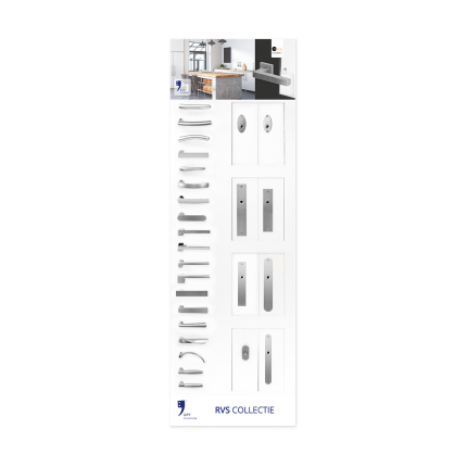 Oud CombiVari Wanddisplay RVS bord 2