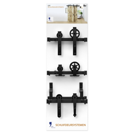 CombiVari Wanddisplay schuifdeurs. zwart