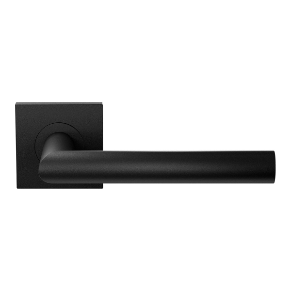 L-haaks model 19mm Deurkruk op Rozet Zwart